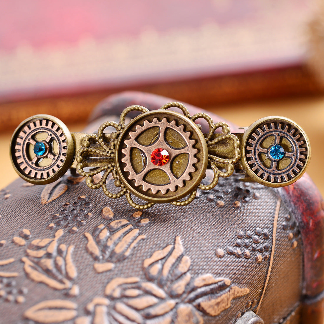 Wholesale Steampunk Gear Alloy Spring Clip Hairpin